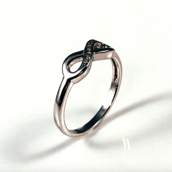 Sterling Silver Infinity Cubic Zirconia Accent Ring Size 6 - Picture 3 of 3